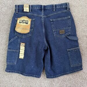 Big Smith Carpenter Shorts Mens 34 Blue Denim Relaxed Fit 10 Inseam Workwear
